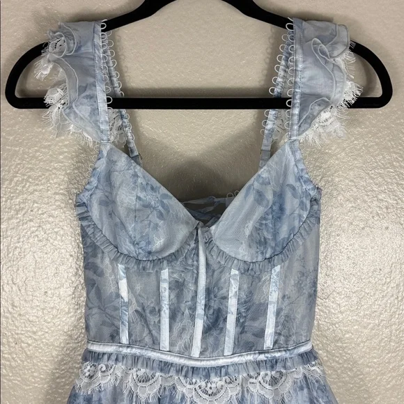 V. Chapman The Jamie Dress in Blue Tapestry Rose - Picture 7 of 10